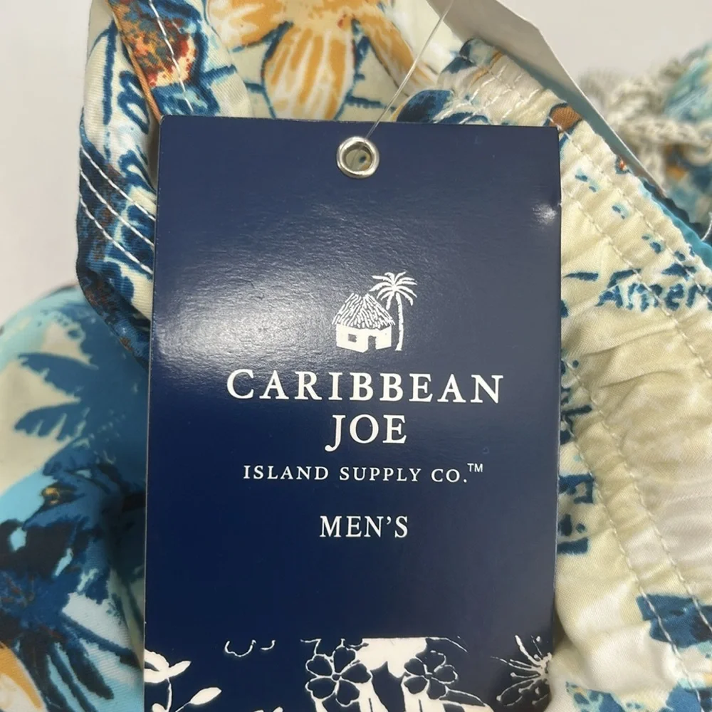 Caribbean Joe swim trunks Mens size XL Tropical  bathing suit vacation pool NEW